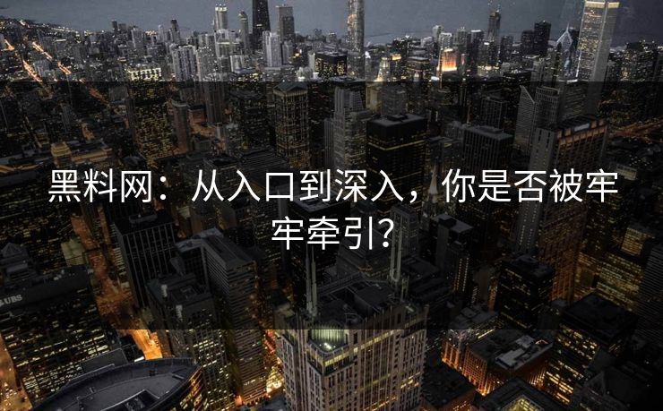 黑料网：从入口到深入，你是否被牢牢牵引？